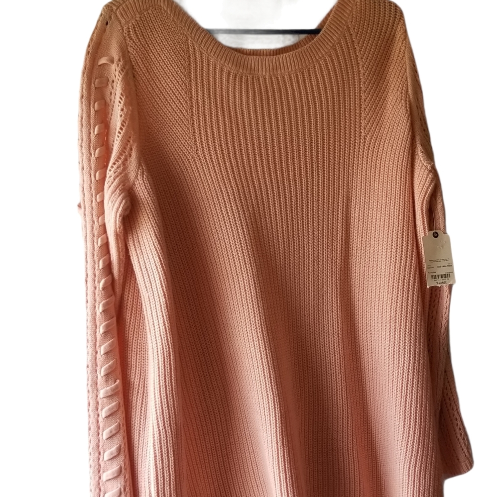St John's Bay pink / coral sweater NWT, sz XL